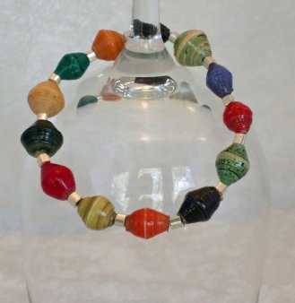 Handmade African Beads Multi Colors Stretchy Bracelet