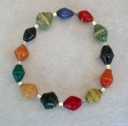 Handmade African Beads Multi Colors Stretchy Bracelet