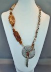 Raw Agate Feather Charm Necklace