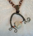 Agate Stone and Copper Chain Necklace