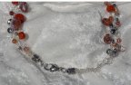Hand Crocheted Necklace with Agate Stones and Angelic Crystals