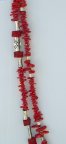 Red Coral Silver Beads Stately 24 Inch Necklace