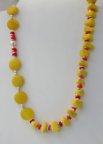 Dyed Yellow Jade and Glass Asymmetrical Necklace