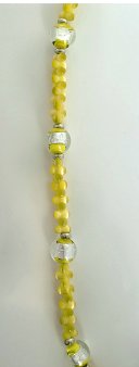 Yellow Cats Eye Foil Glass Balls Delicate 30 Inch Length