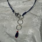 Navy Blue Foil Glass Necklace